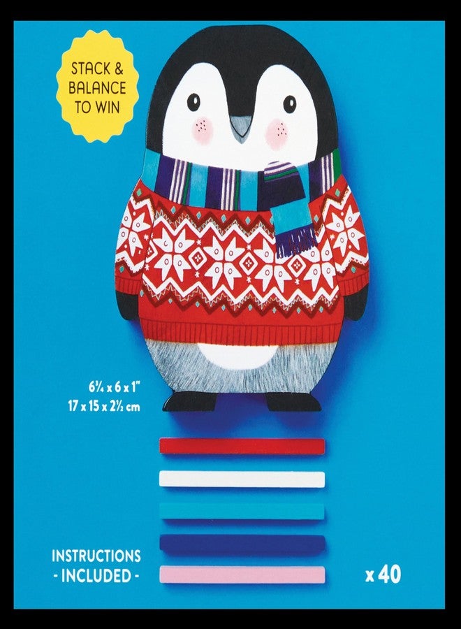 Mudpuppy Penguin Stack Up - Winter Penguin Themed Wooden Balancing Game for Motor Skill and Dexterity Building for Children Ages 4 and Up, 2+ Players - Image 3